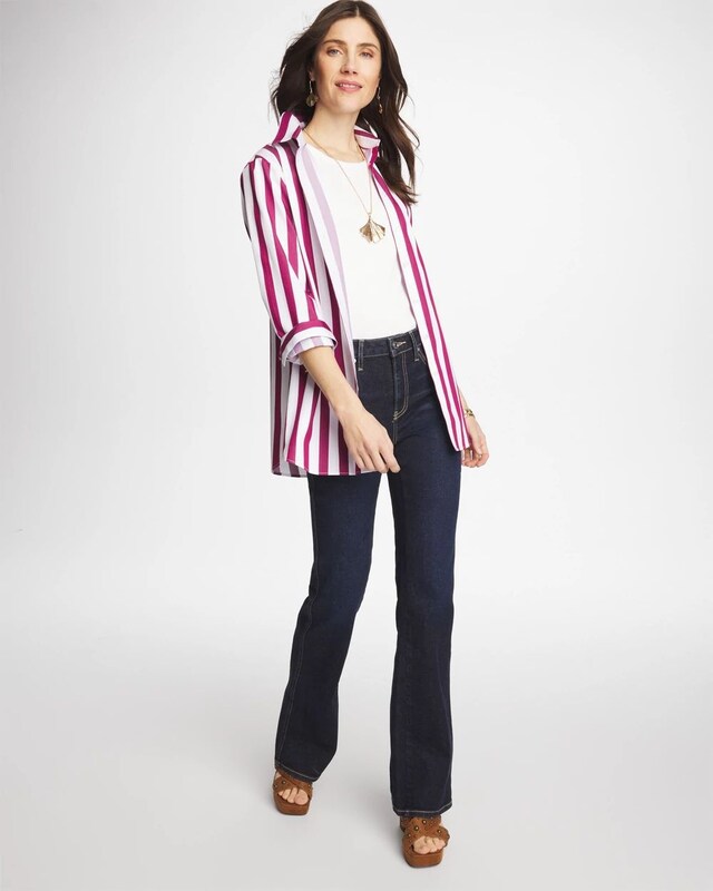 No Iron Stretch Striped Shirt - image 2